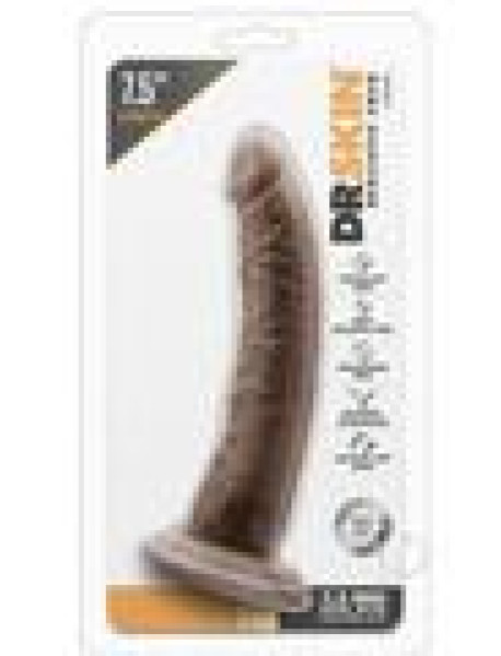 Dr Skin Cock W/suction 7 Chocolate Dr Skin Cock W/suction 7 Chocolate