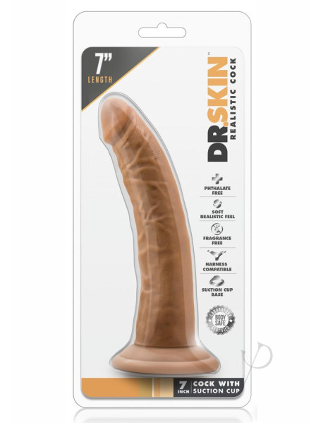 Dr Skin Cock W/suction 7 Mocha