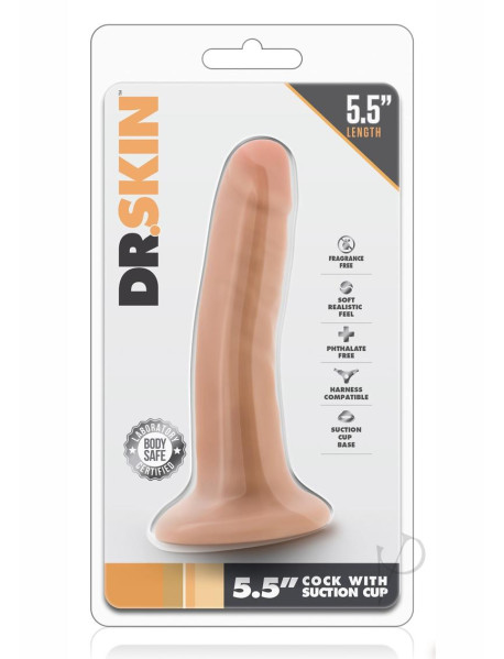 Dr Skin Cock W/suction 5.5 Vanilla