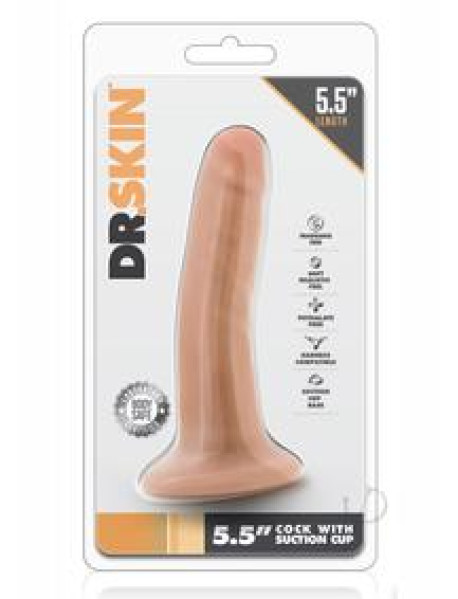 Dr Skin Cock W/suction 5.5 Vanilla