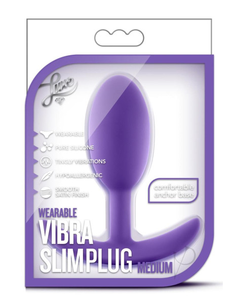 Luxe Wearable Vibra Slim Plug Med Purp
