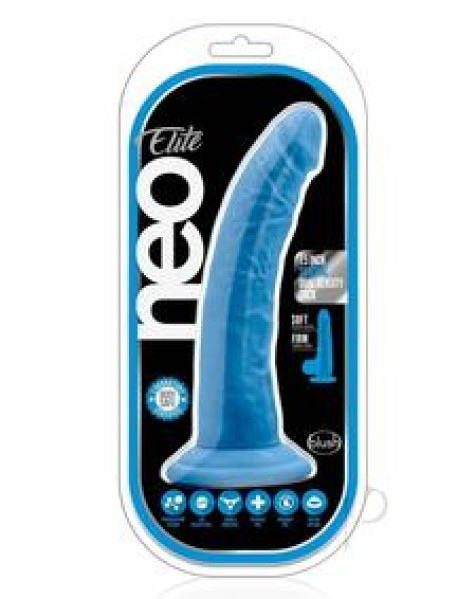 Neo Elite Dd Cock W/suction 7.5 Blue Neo Elite Dd Cock W/suction 7.5 Blue