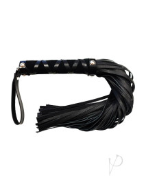 Rouge Short Leather Flogger W/studs Blk