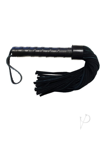 Rouge Leather Handle Suede Flogger Blk