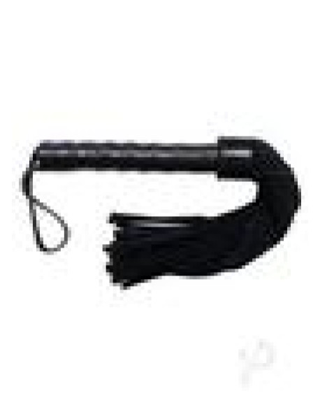 Rouge Leather Handle Suede Flogger Blk