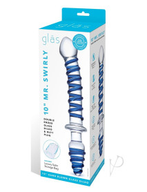 Mr Swirly Dbl End Glass Dildo and Plug 10
