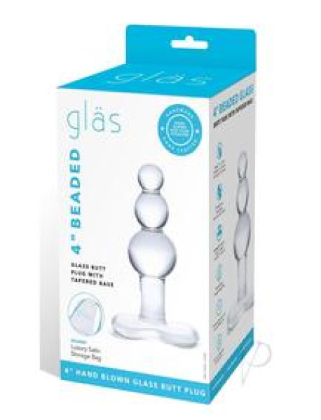 Beaded Glass Butt Plug W/ Base 4
