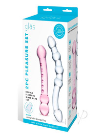Double Pleasure Glass Dildo Set 2pc