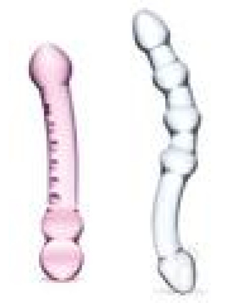 Double Pleasure Glass Dildo Set 2pc