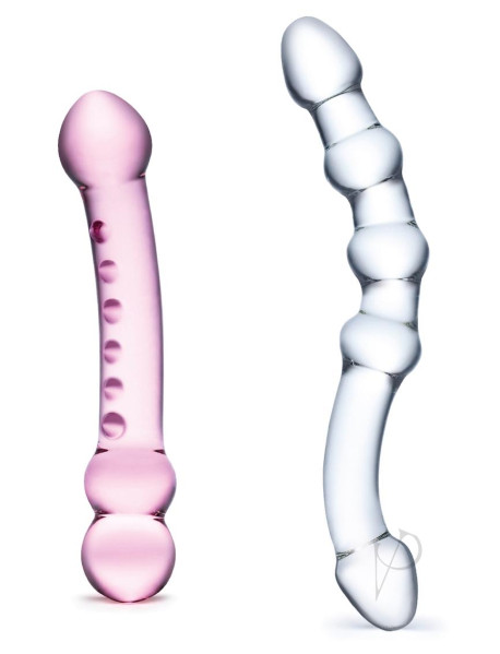Double Pleasure Glass Dildo Set 2pc