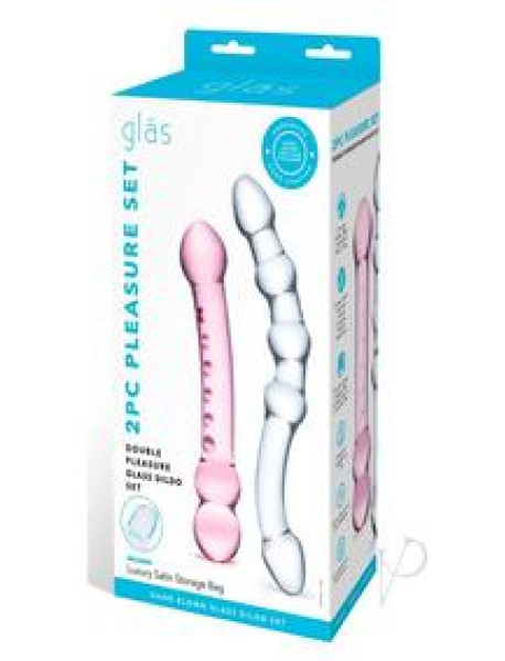 Double Pleasure Glass Dildo Set 2pc