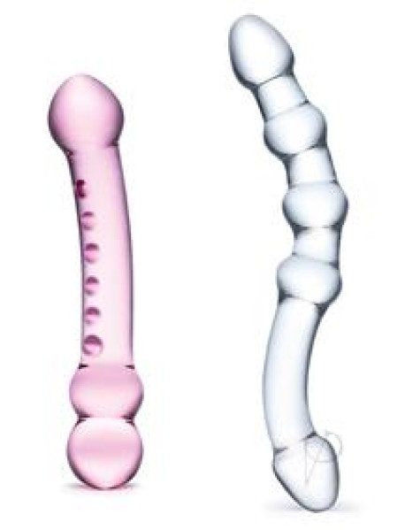 Double Pleasure Glass Dildo Set 2pc