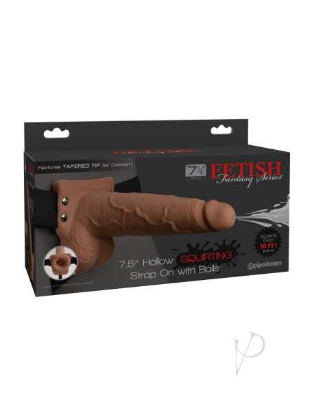 Ff Hollow Squirt Strapon W/balls 7.5 Tn