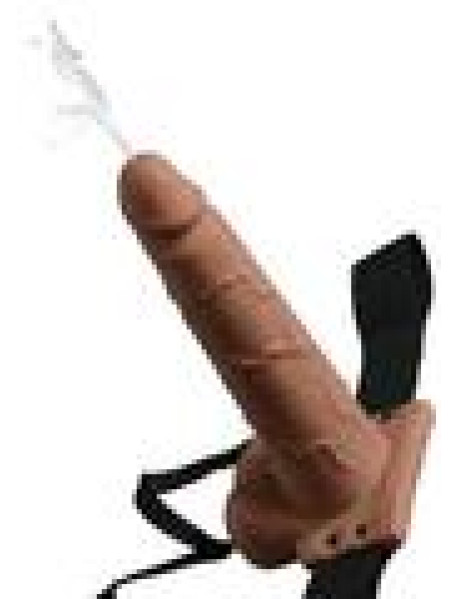 Ff Hollow Squirt Strapon W/balls 7.5 Tn
