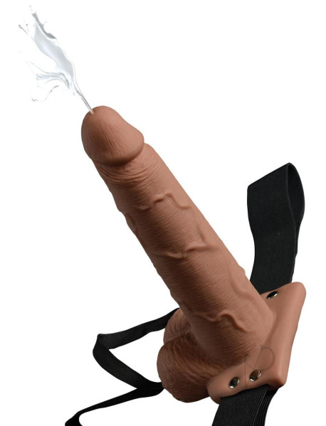 Ff Hollow Squirt Strapon W/balls 7.5 Tn