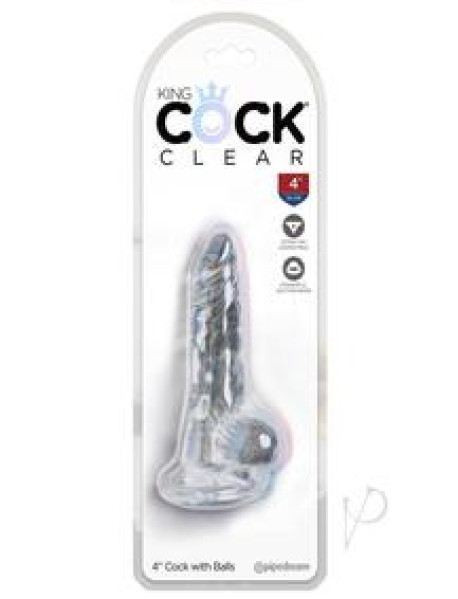 Kc 4 Cock W/balls Clear Kc 4 Cock W/balls Clear