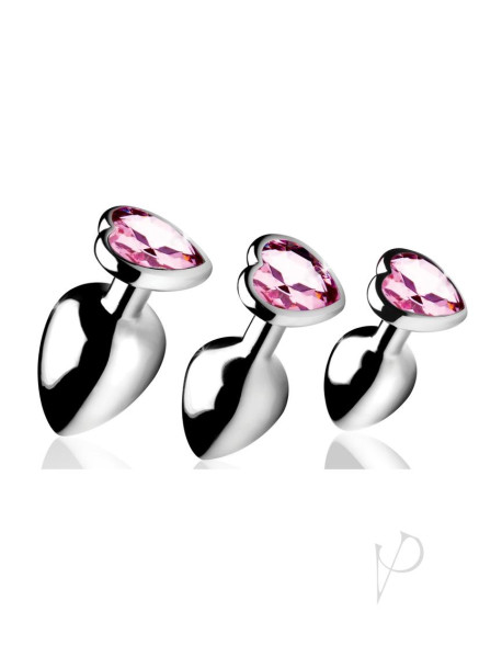 Bootysparks Pink Heart Gem Plug Set