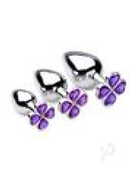 Bootyspark Violet Flower Gem Plug Set