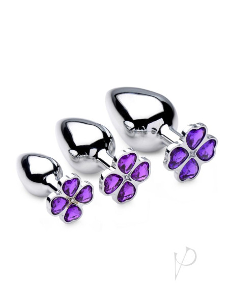 Bootyspark Violet Flower Gem Plug Set