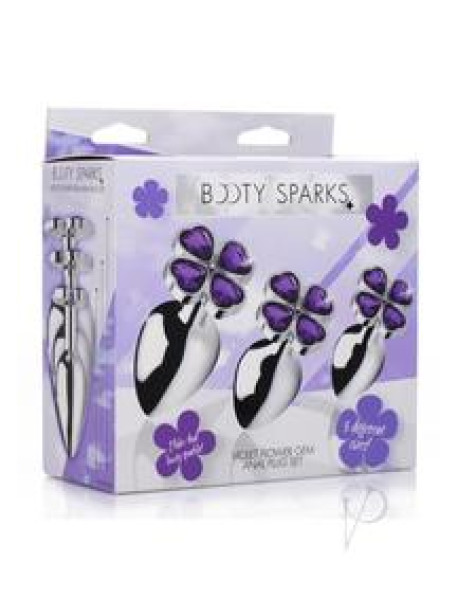 Bootyspark Violet Flower Gem Plug Set