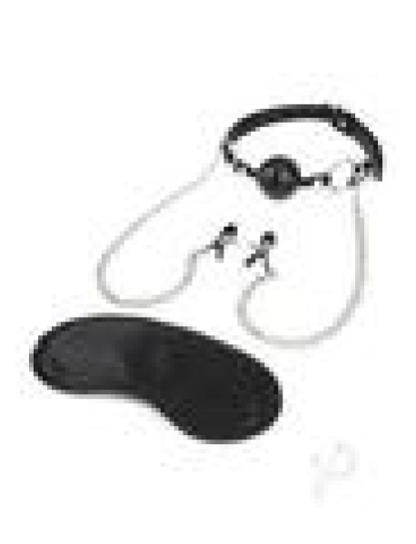 Lux F Breathable Ball Gag W/nip Chain