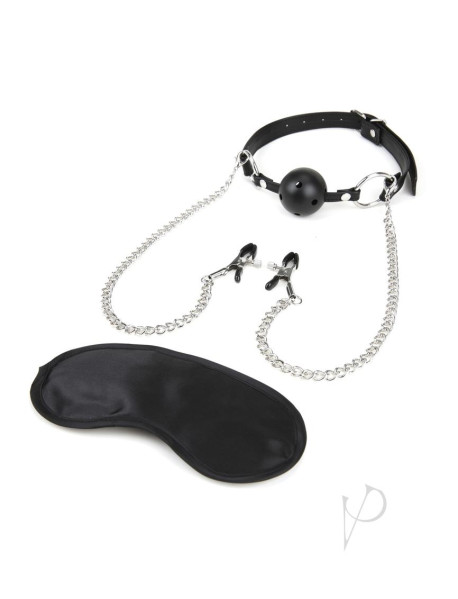 Lux F Breathable Ball Gag W/nip Chain