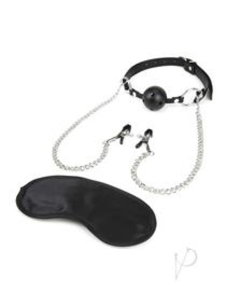 Lux F Breathable Ball Gag W/nip Chain