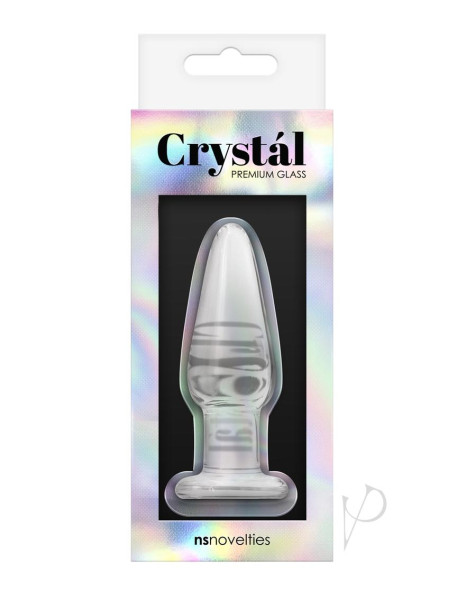 Crystal Glass Tapered Plug Sm Clr(disc)
