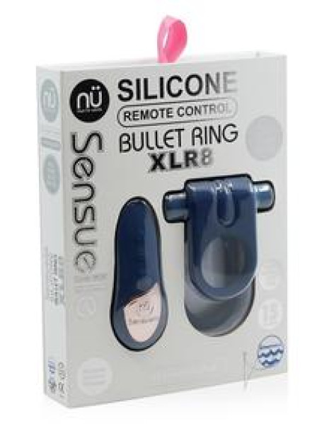 Sensuelle Silic Remote Bullet Ring Navy