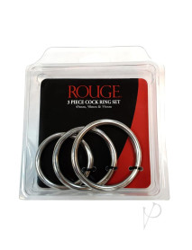 Rouge Cock Ring Set Stainless 3pc
