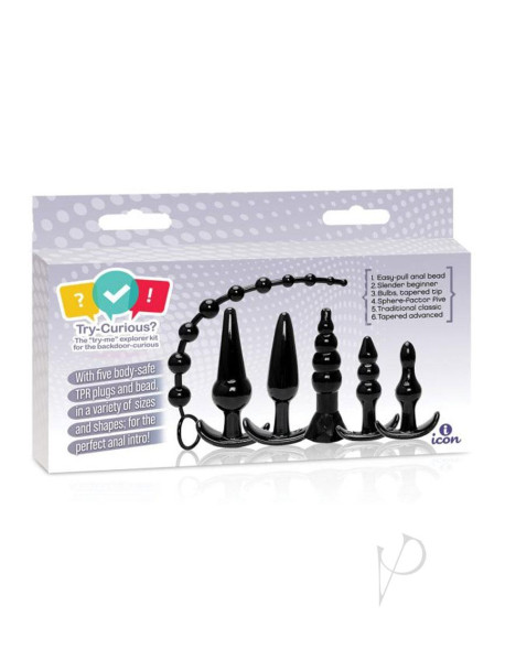 Try Curious Anal Plug Kit Black