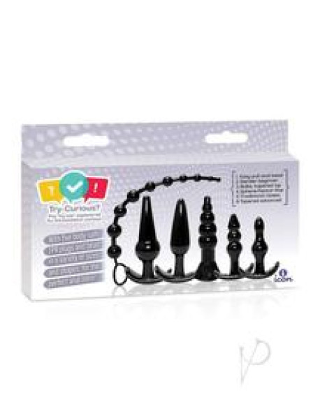 Try Curious Anal Plug Kit Black