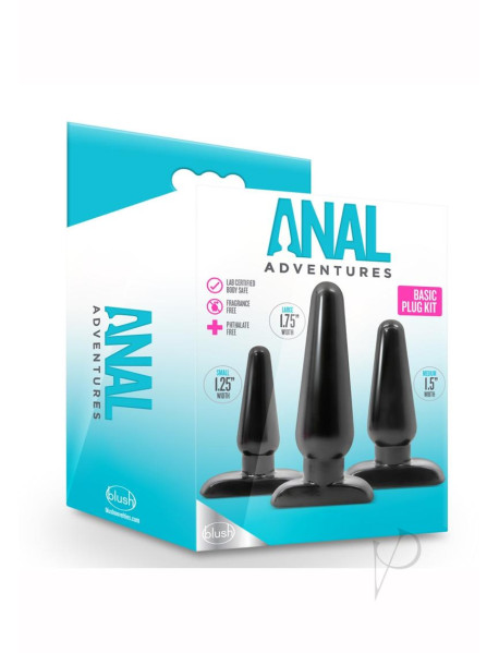 Anal Adv Basic Plug Kit Black Anal Adv Basic Plug Kit Black