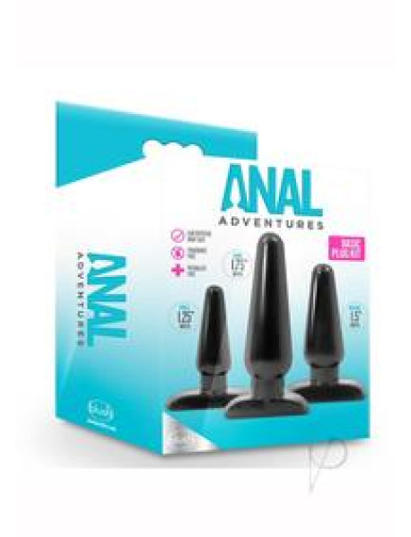 Anal Adv Basic Plug Kit Black Anal Adv Basic Plug Kit Black