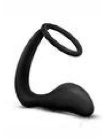 Anal Adv Platinum Cock Ring Plug Black