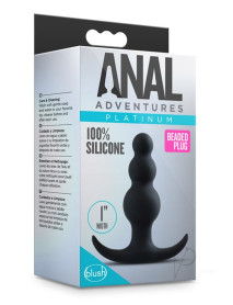 Anal Adv Platinum Beaded Plug Black