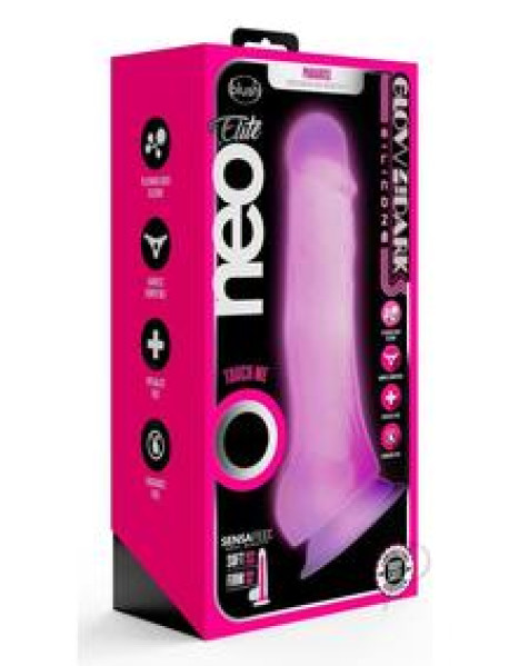 Neo Elite Gitd Dd Cock W/balls 7.5 Pnk