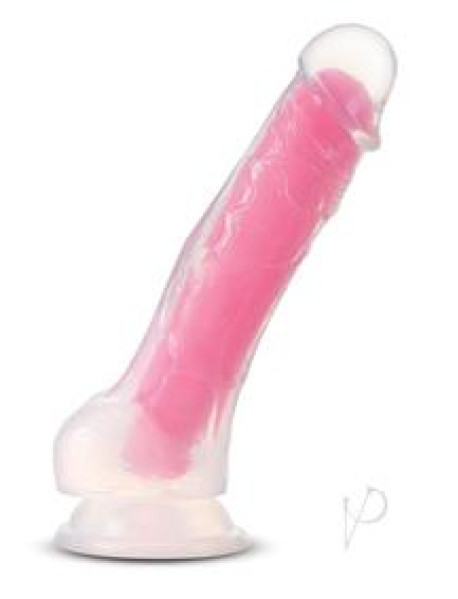 Neo Elite Gitd Dd Cock W/balls 7.5 Pnk