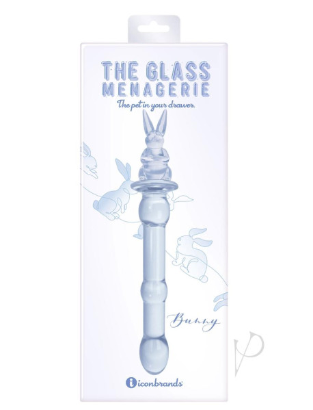 Glass Menage Rabbit Dildo Pur (disc)