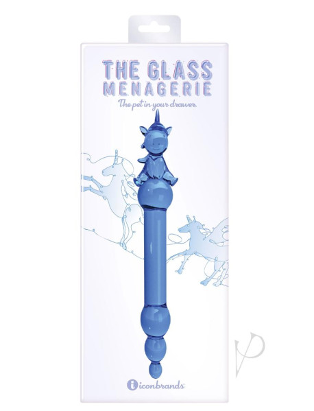 Glass Menage Unicorn Dildo Pur(disc)