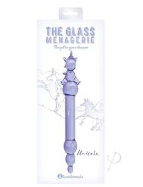 Glass Menage Unicorn Dildo Pur(disc)