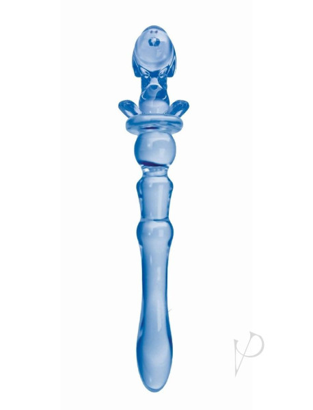 Glass Menage Puppy Dildo Blue(disc)