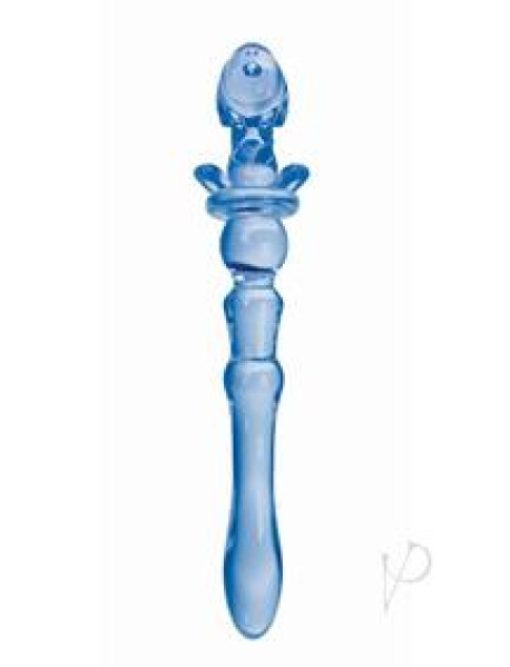 Glass Menage Puppy Dildo Blue(disc)