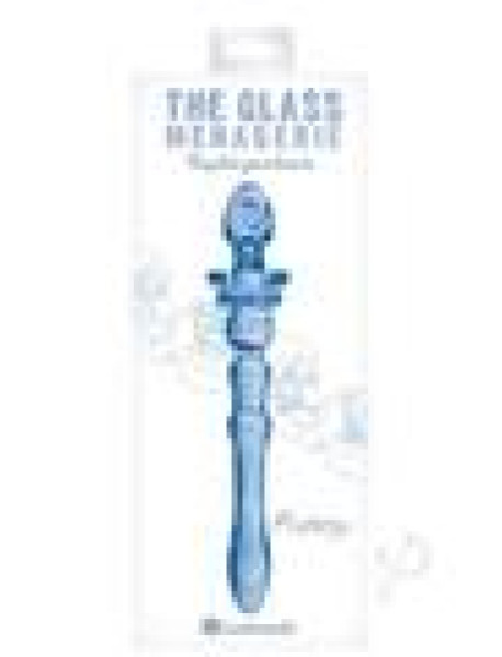 Glass Menage Puppy Dildo Blue(disc)