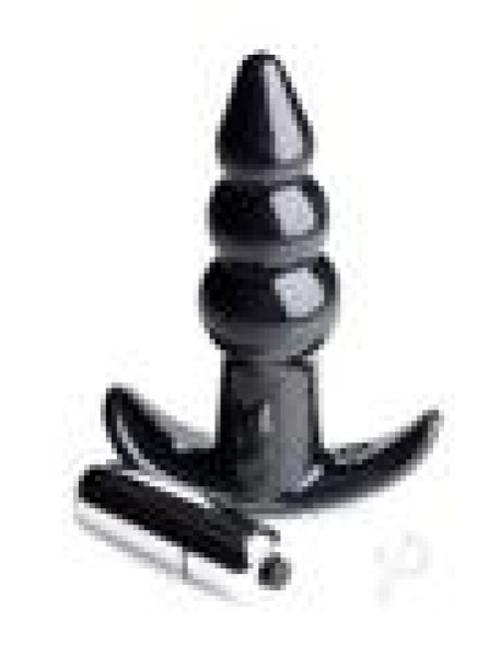 Frisky Bubbling Noir Ribbed Anal Plug