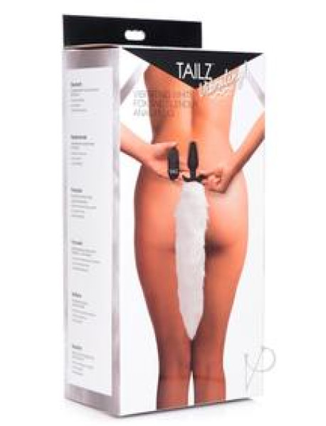 Tailz Vibe White Fox Tail Slender Plug