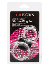 Steel Beaded Silicone Ring Set