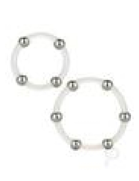 Steel Beaded Silicone Ring Set