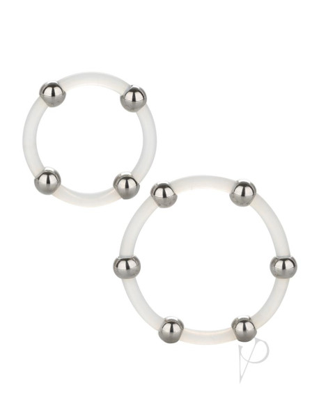 Steel Beaded Silicone Ring Set