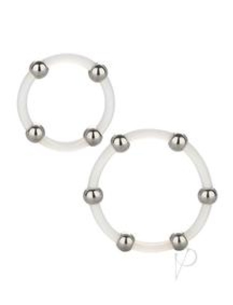Steel Beaded Silicone Ring Set